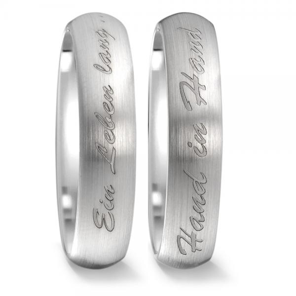 Trauringe Weissgold von Weidner 62389 + 72389